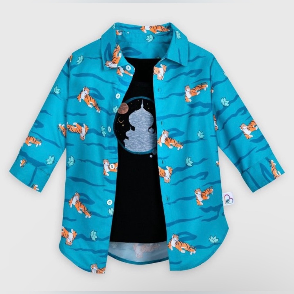 Disney Aladdin Jasmine 2pc Top & Button-down shirt matching set Girls 4 NWT